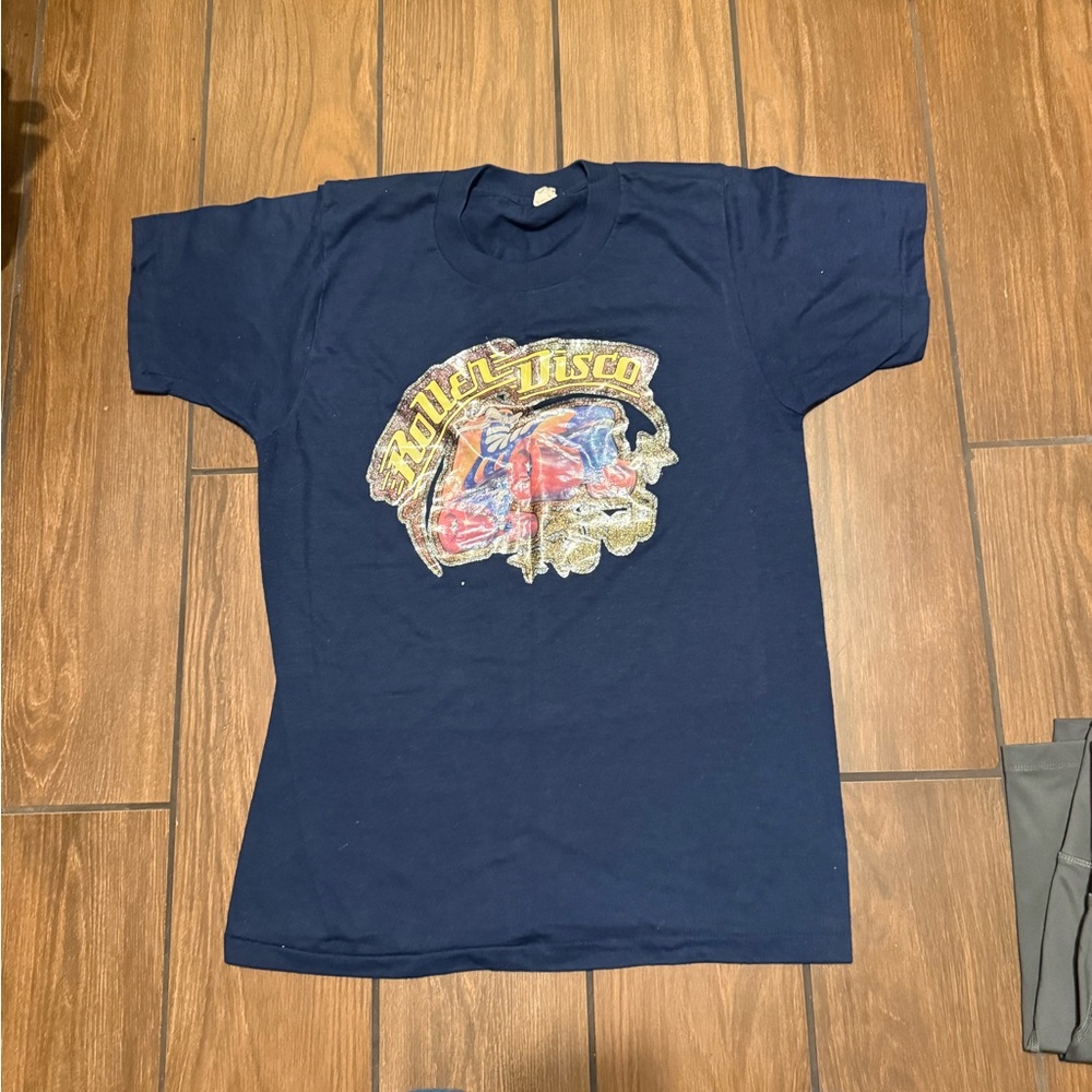 Navy Graphic “Roller Disco” T-Shirt